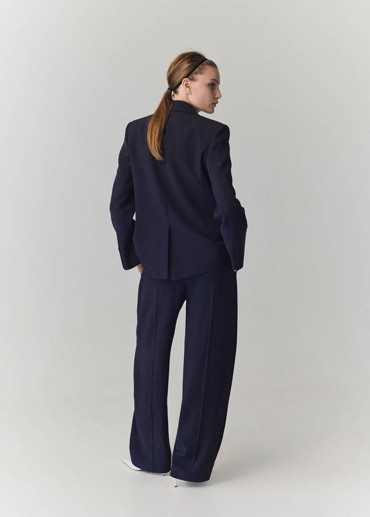 Straight-fit pleated trousers — Purple