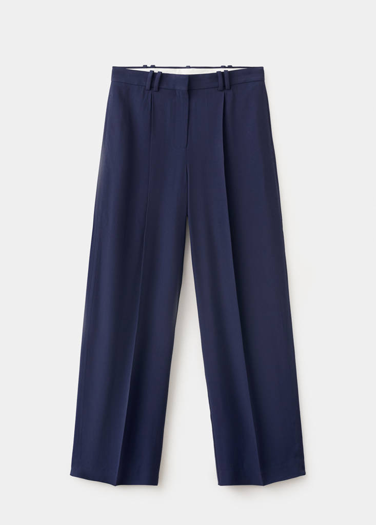 Straight-fit pleated trousers — Purple