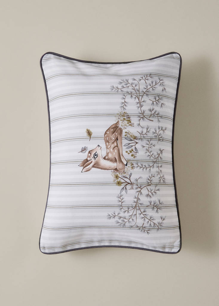 Printed 100% cotton pillowcase 30 x 40 — Grey