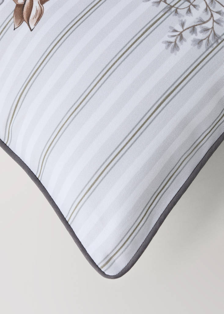 Printed 100% cotton pillowcase 30 x 40 — Grey