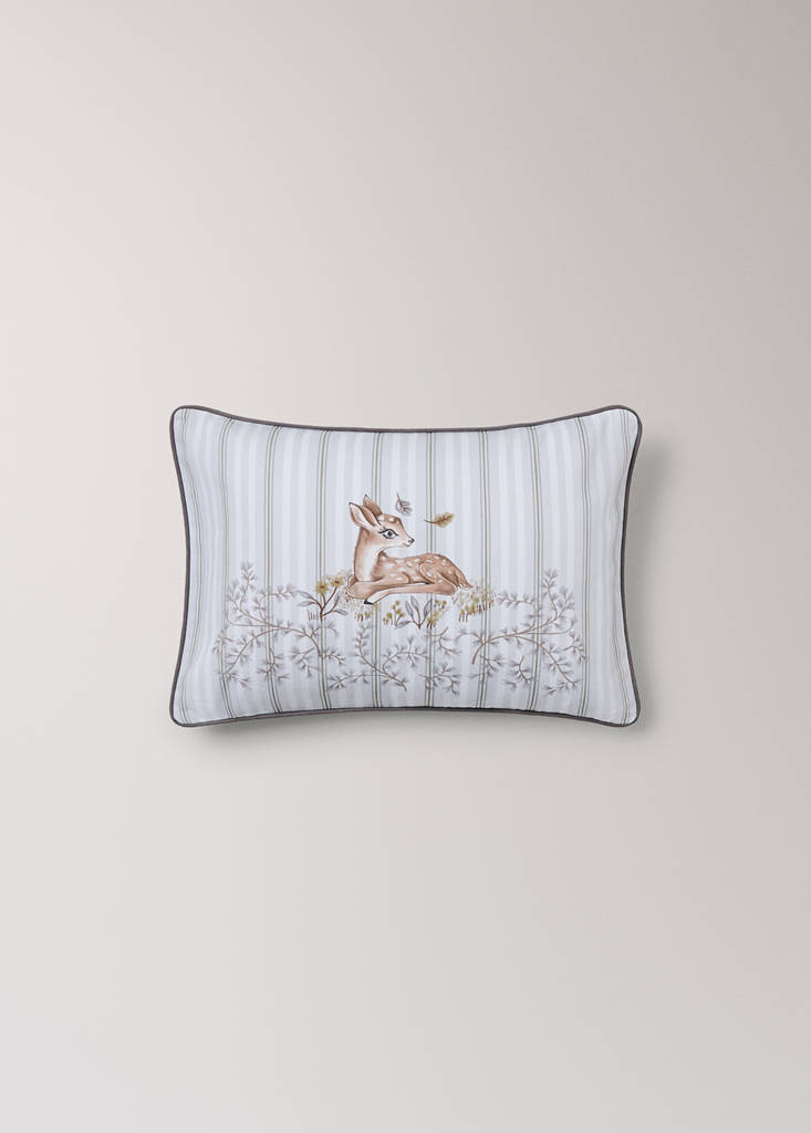 Printed 100% cotton pillowcase 30 x 40 — Grey
