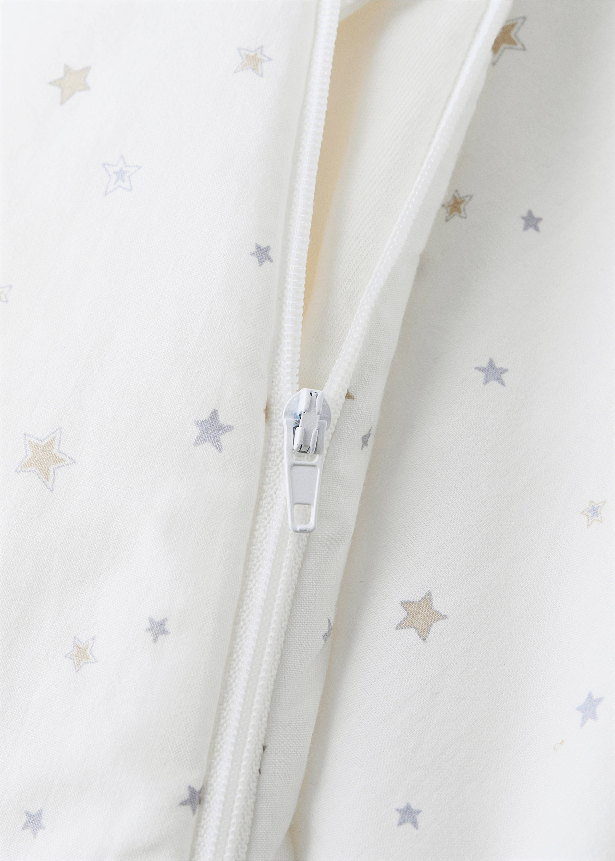 Cotton star-print carry bag - Details of the article 2, Grey. Ref: 37064453-00.