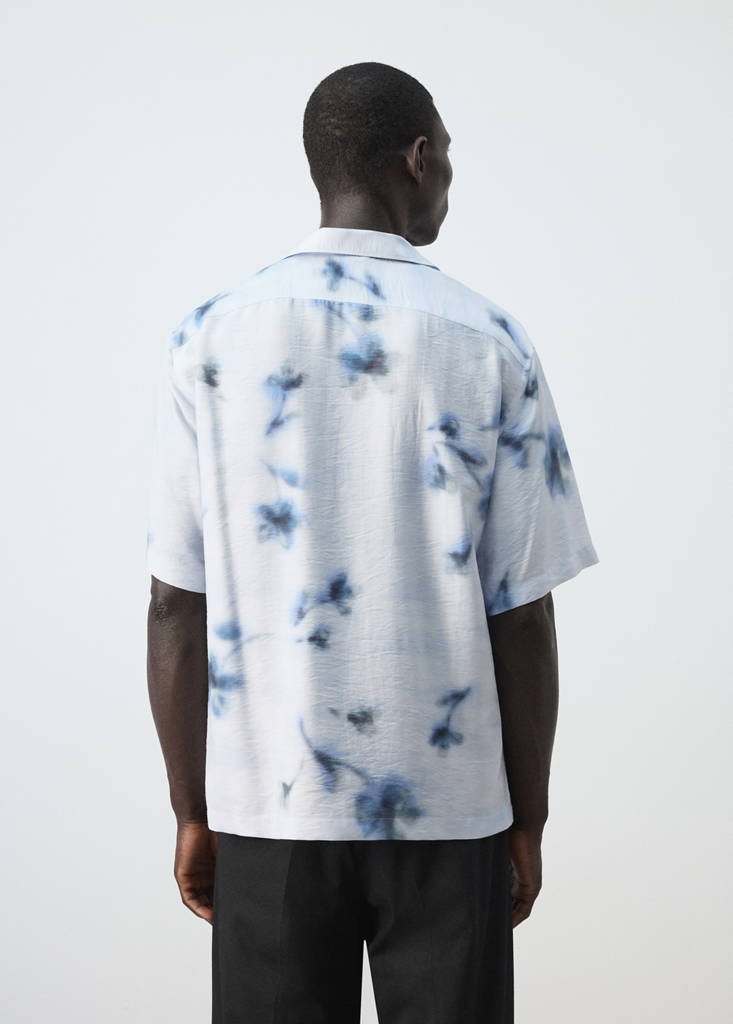 Regular-fit floral print shirt — Blue