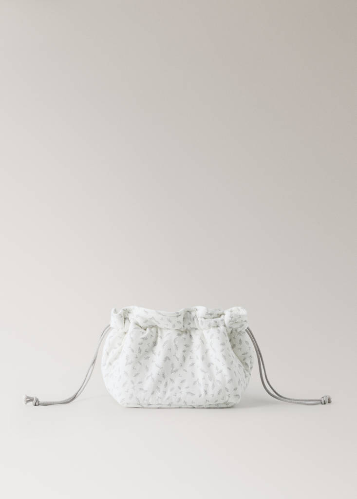 Printed cotton cot organiser — Ecru