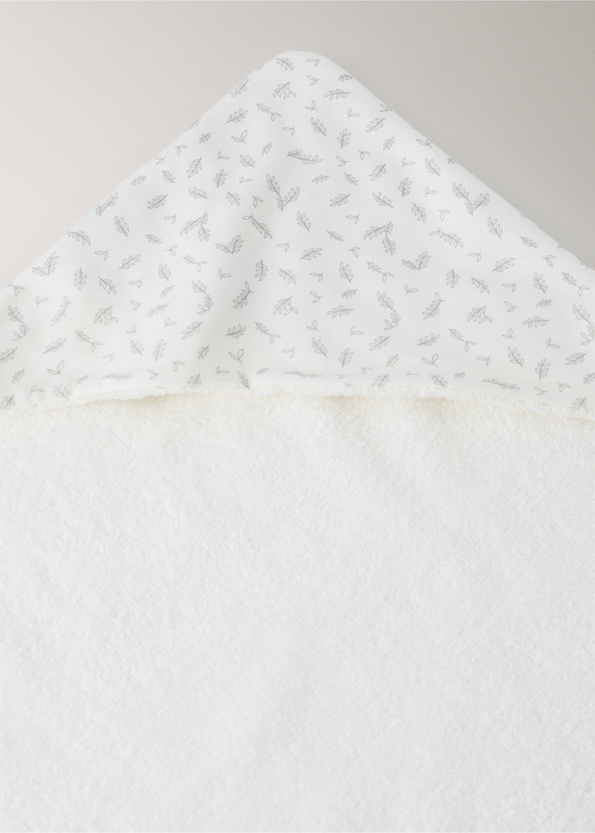 Peignoir à capuche en coton imprimé - Détail de l'article 1, Écru. Ref: 37064459-00.