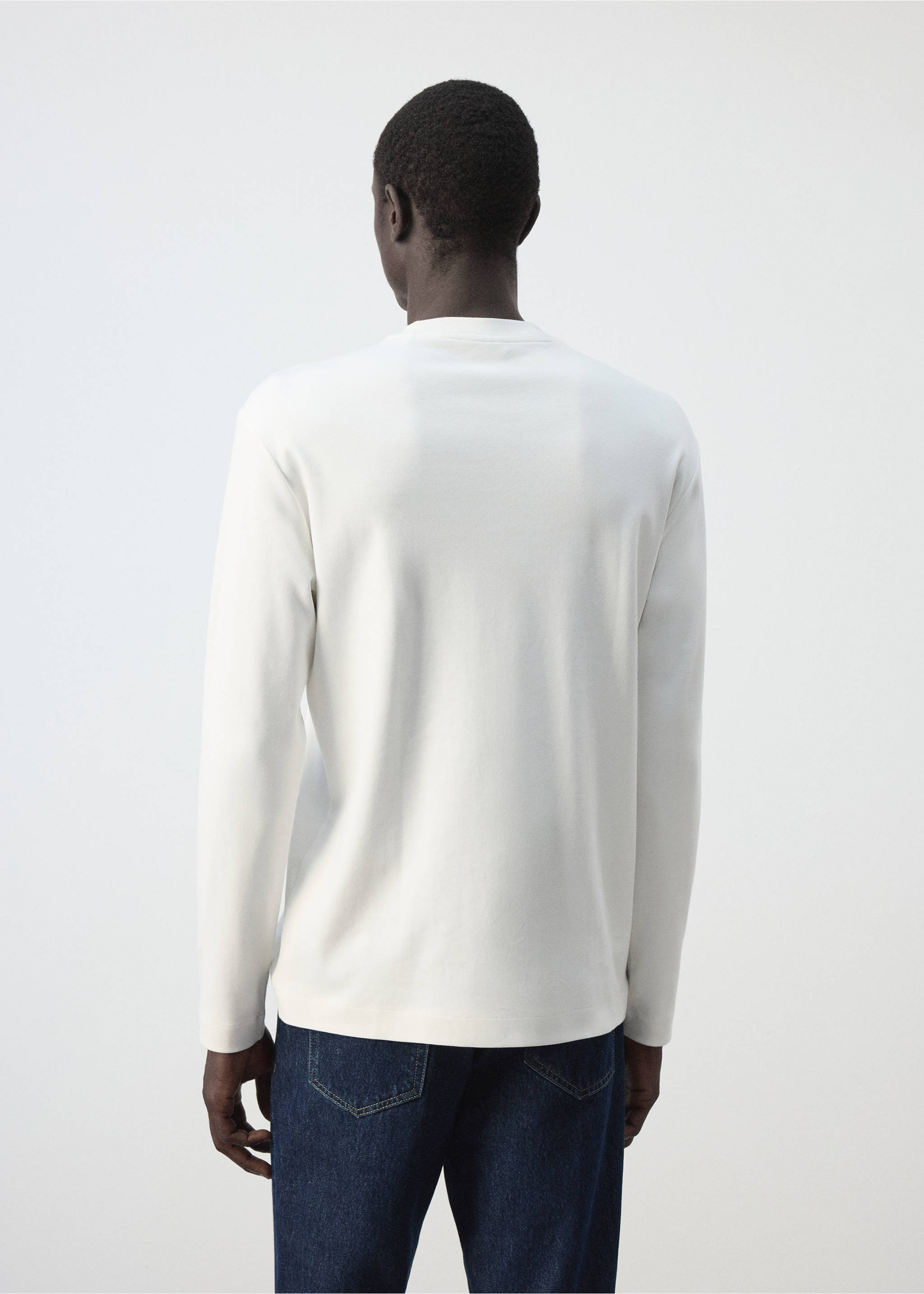 T-shirt 100 % coton regular-fit - Verso de l’article, Blanc. Ref: 37064462-00.