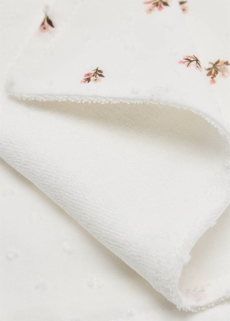 Printed cotton swaddle — Off White