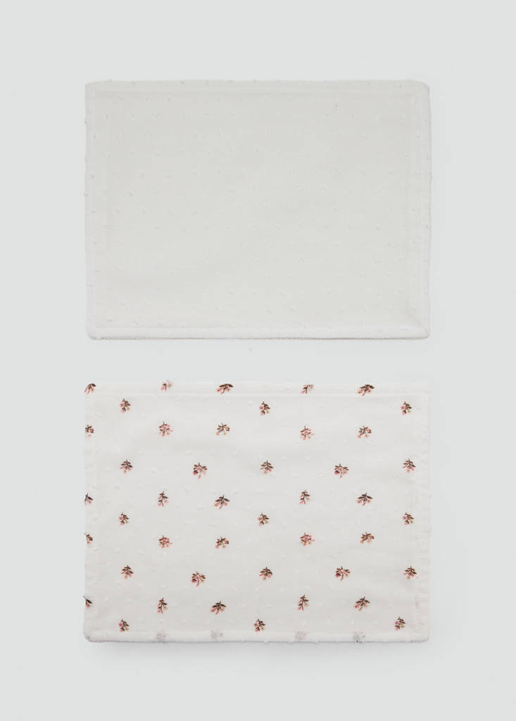 Printed cotton swaddle — Off White