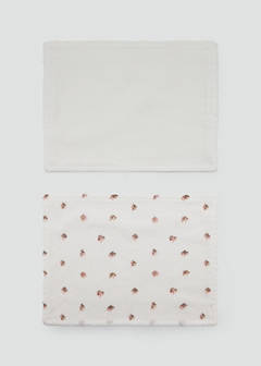 Printed cotton swaddle — Off White 1