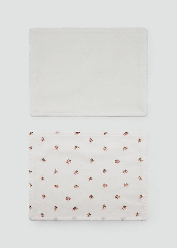Printed cotton swaddle — Off White