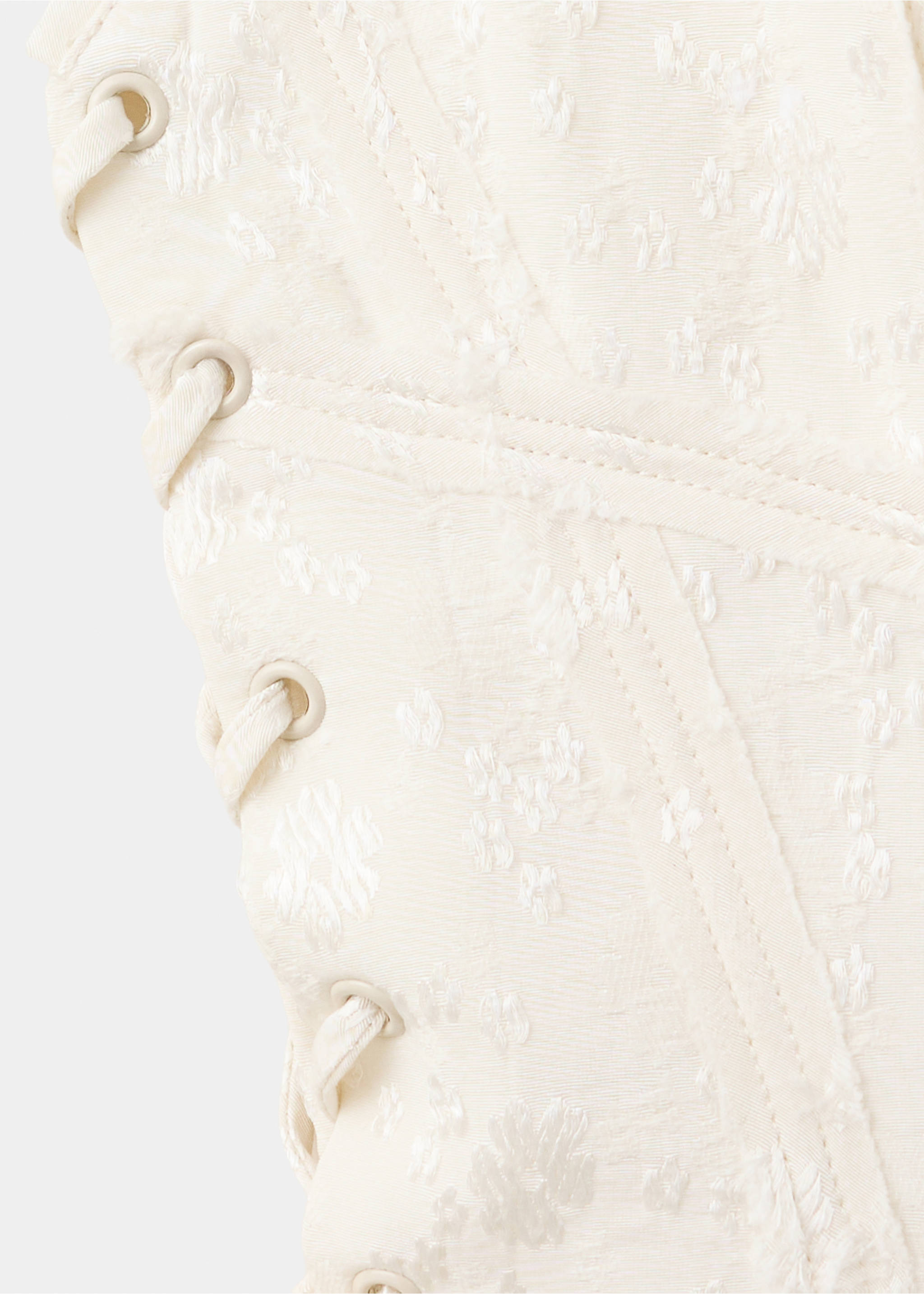 Top corsetero jacquard - Detalle del artículo 8, Blanco roto. Ref: 37064466-00.