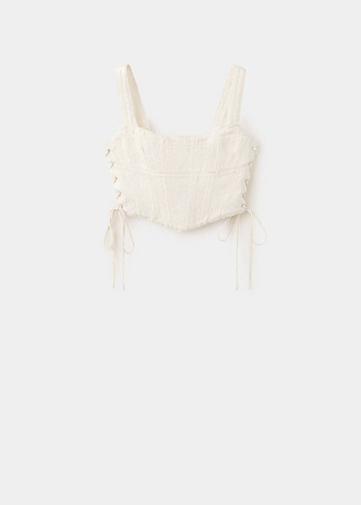Jacquard corset top — Off White