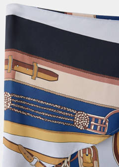 Skirt with chain print and bow detail — Sky Blue 6