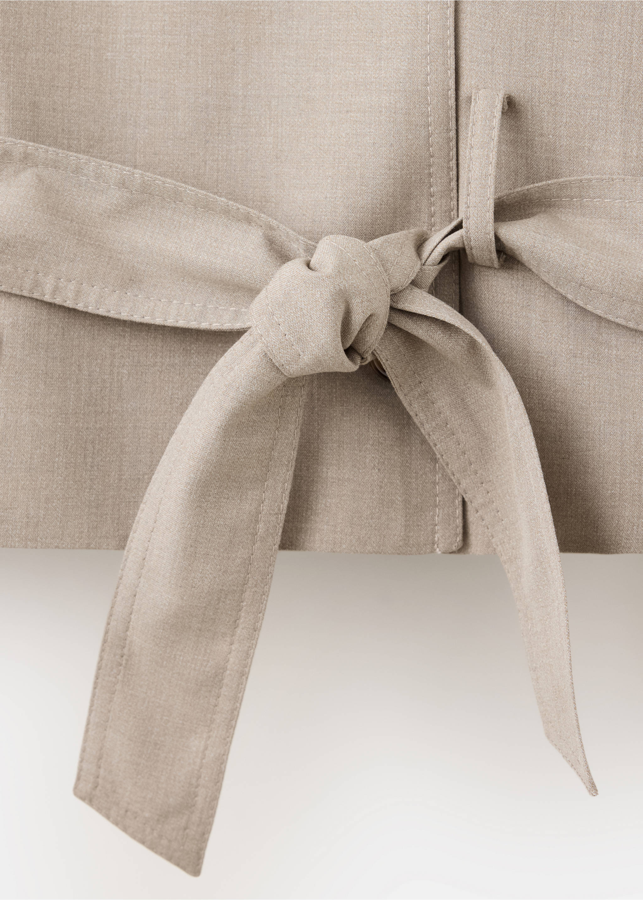 Short trench coat with belt - Details of the article 0, Beige. Ref: 37064472-00.