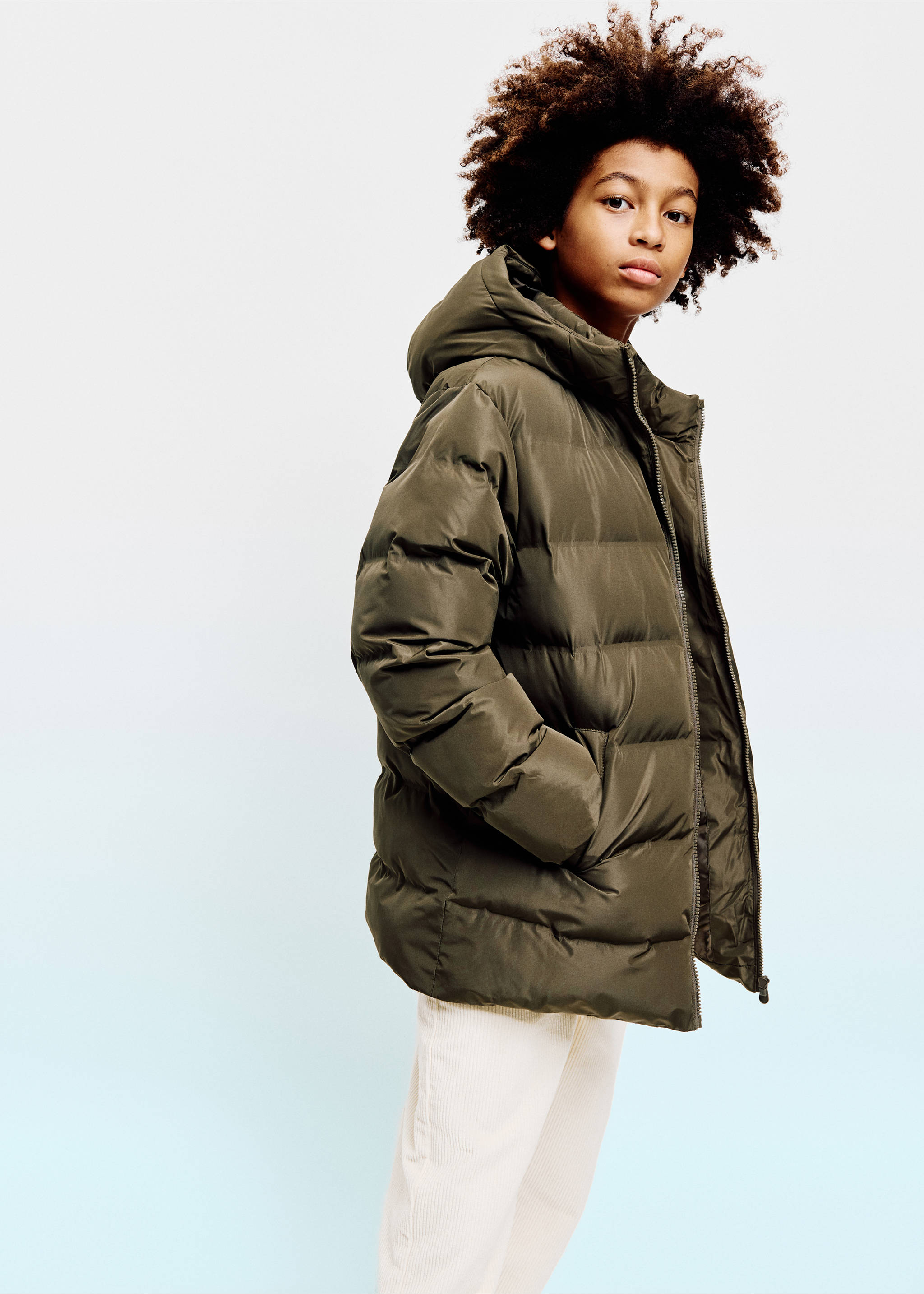 Quilted light jacket - Medium plane, Khaki. Ref: 37064774-00.