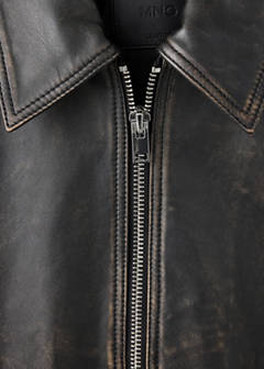 Lapels leather jacket — Brown 9