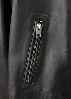 Lapels leather jacket — Brown 10