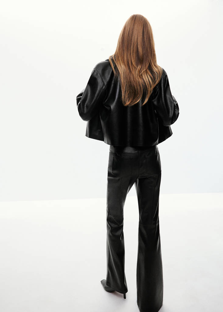 Leather zipper jacket — Black