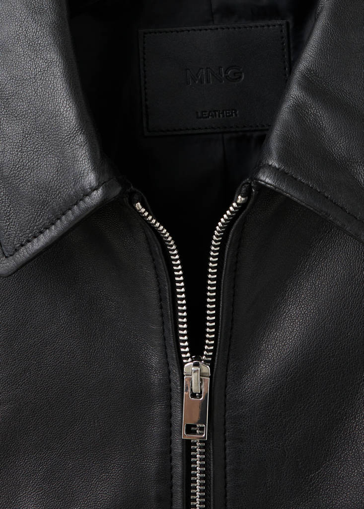 Leather zipper jacket — Black