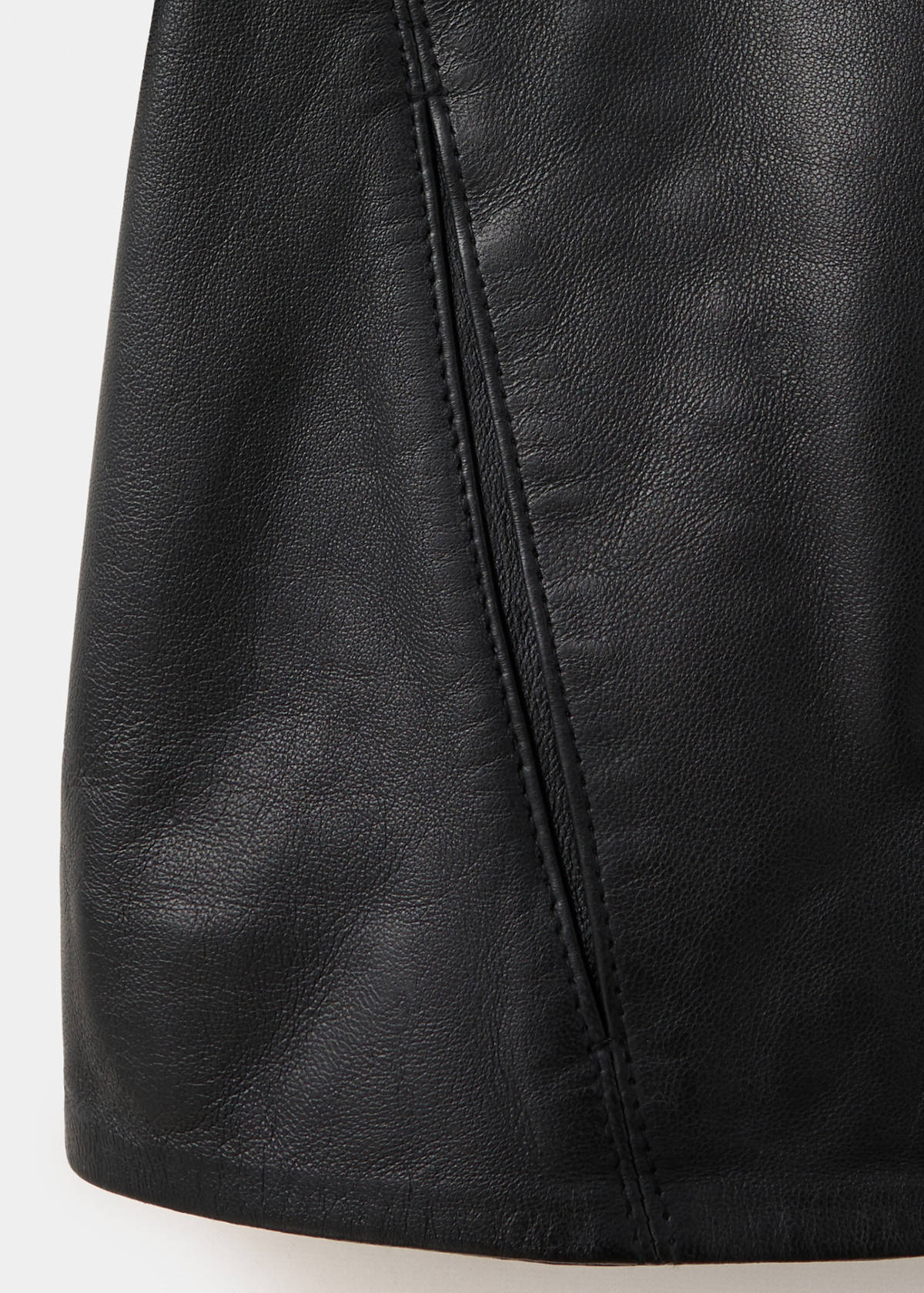 Lapels leather jacket — Black