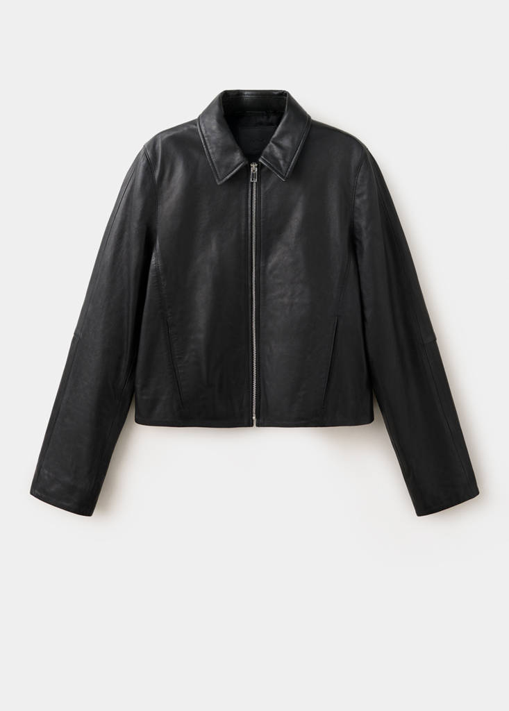 Leather zipper jacket — Black