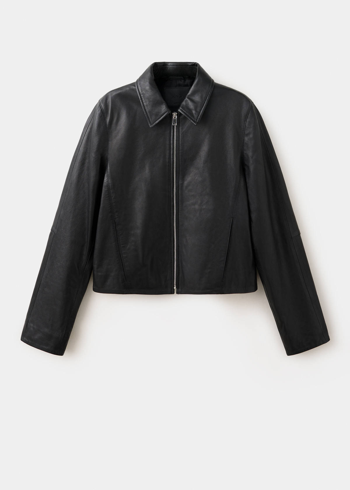 Lapels leather jacket — Black