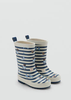 Animal print wellington boot — Sky Blue 3