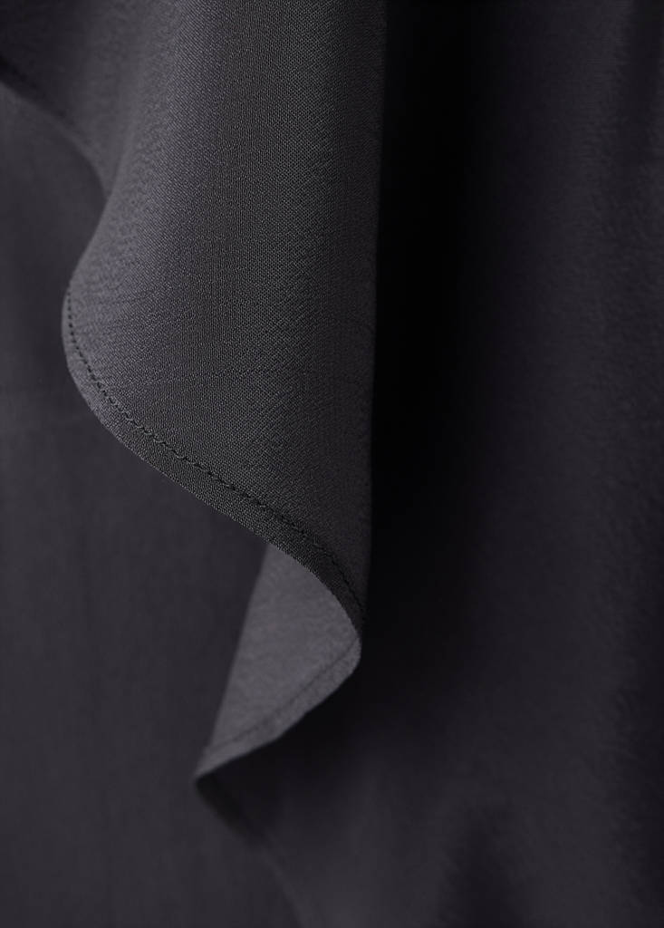 Ruffled chiffon blouse — Charcoal