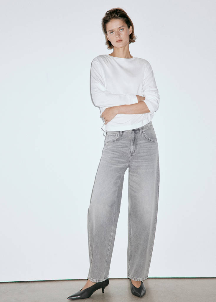 Mid-rise balloon jeans — Denim Grey
