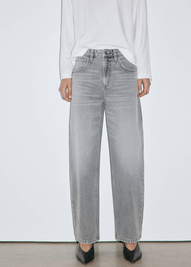 Mid-rise balloon jeans — Denim Grey