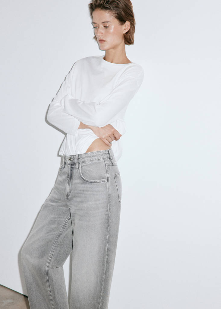 Mid-rise balloon jeans — Denim Grey