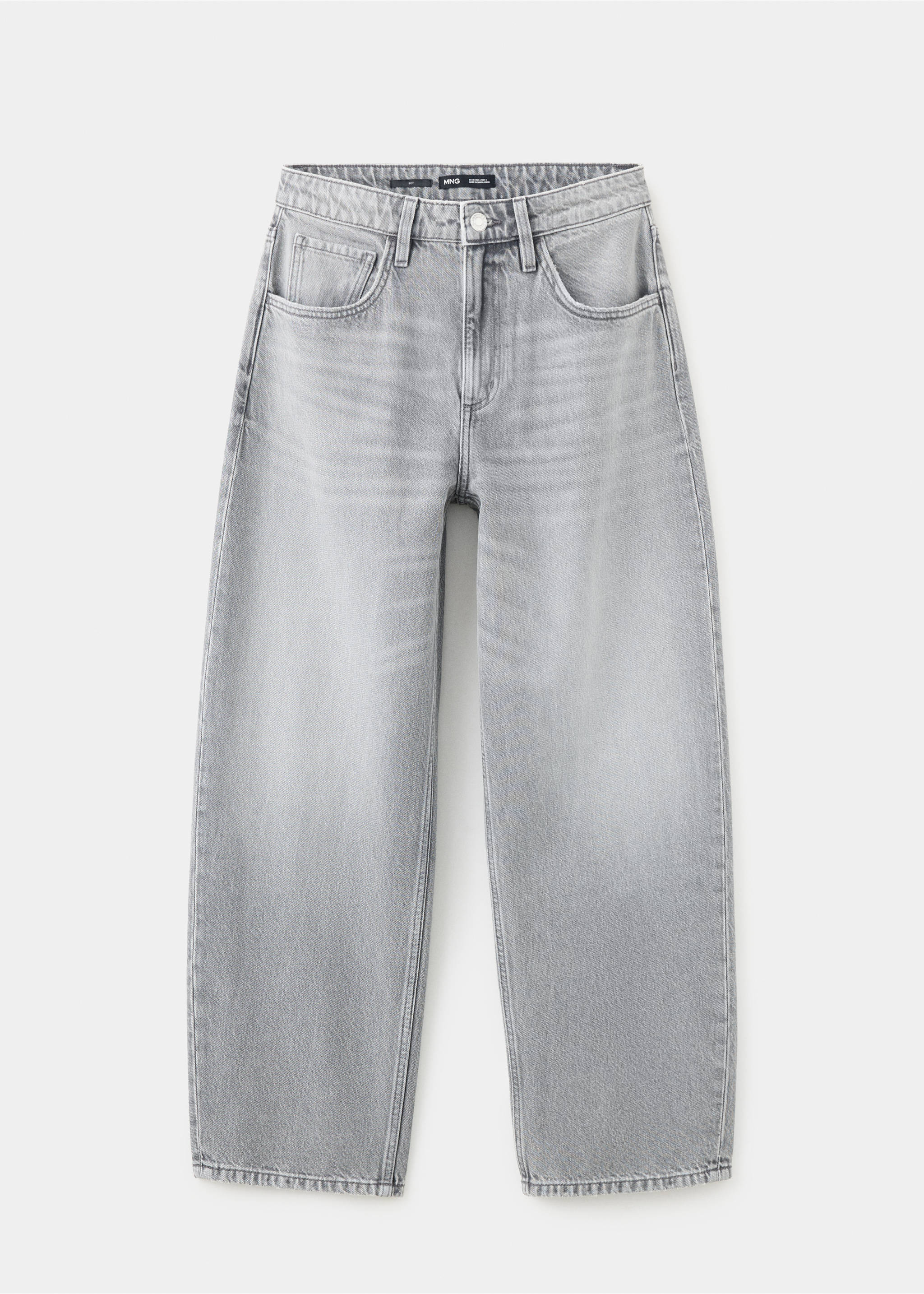 Jean balloon taille haute - Article sans modèle, Gris denim. Ref: 37064781-00.