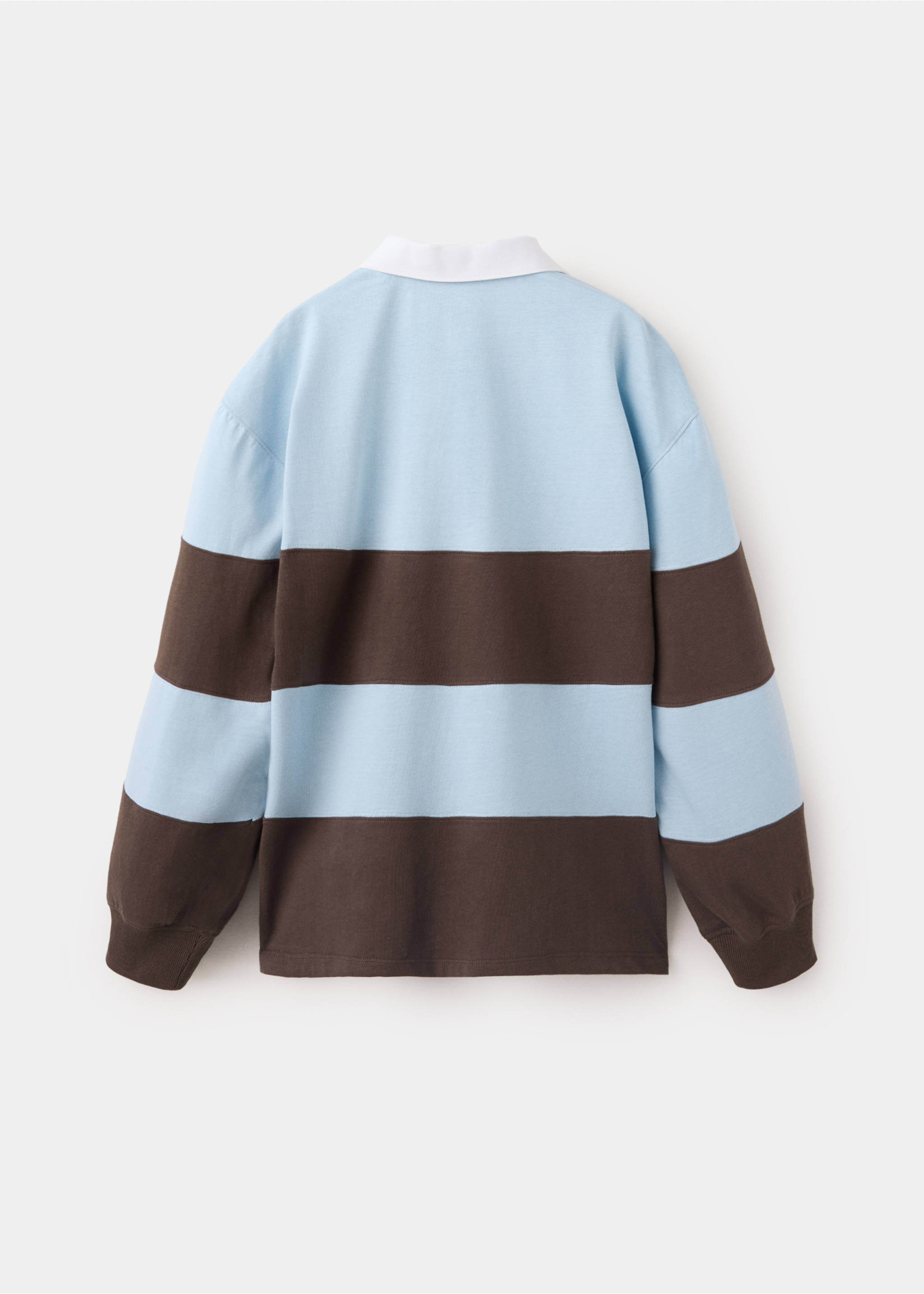 Oversize-Poloshirt mit Streifen - Rückseite des Artikels, Himmelblau. Ref: 37064782-00.