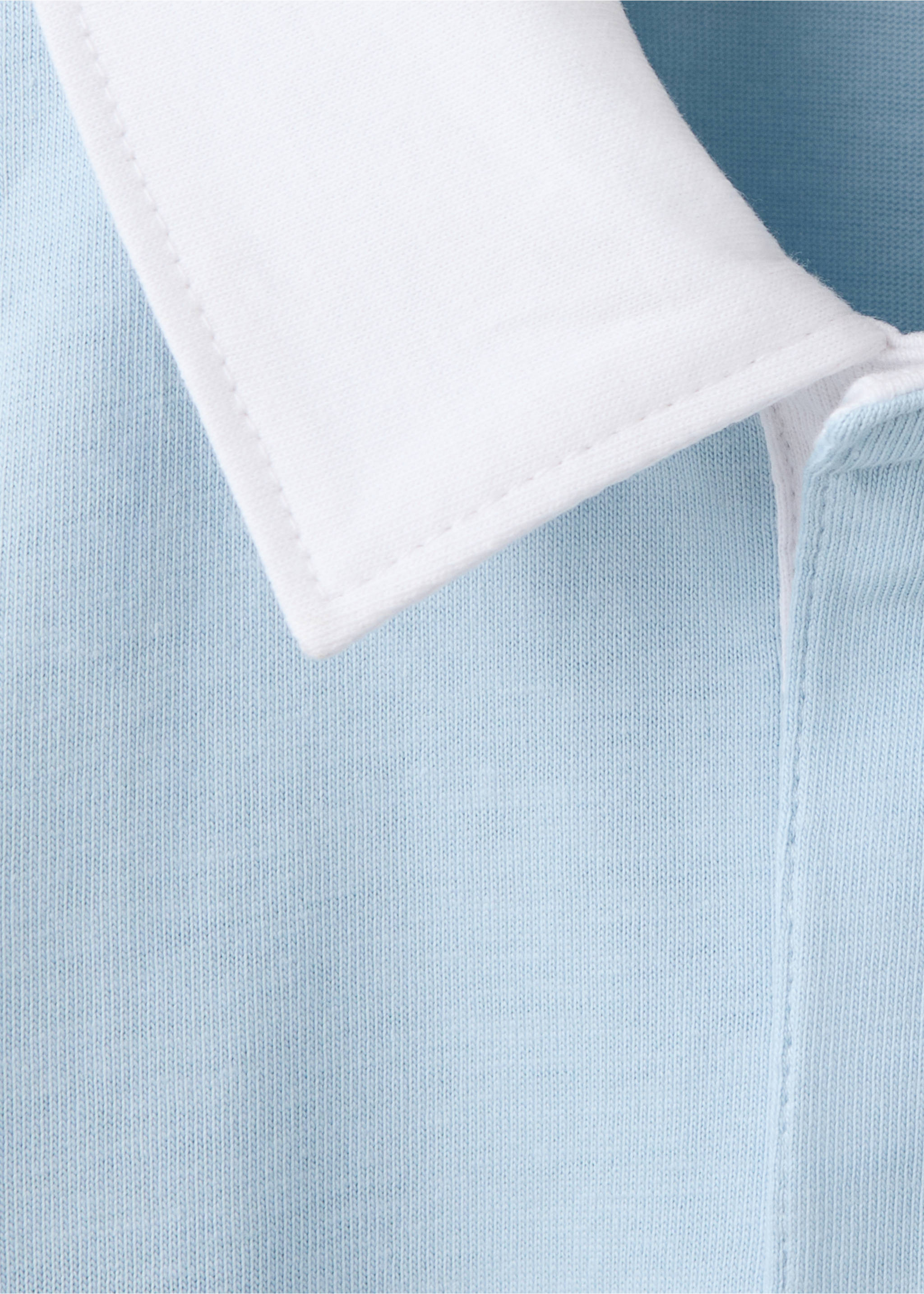 Oversize-Poloshirt mit Streifen - Detail des Artikels 8, Himmelblau. Ref: 37064782-00.