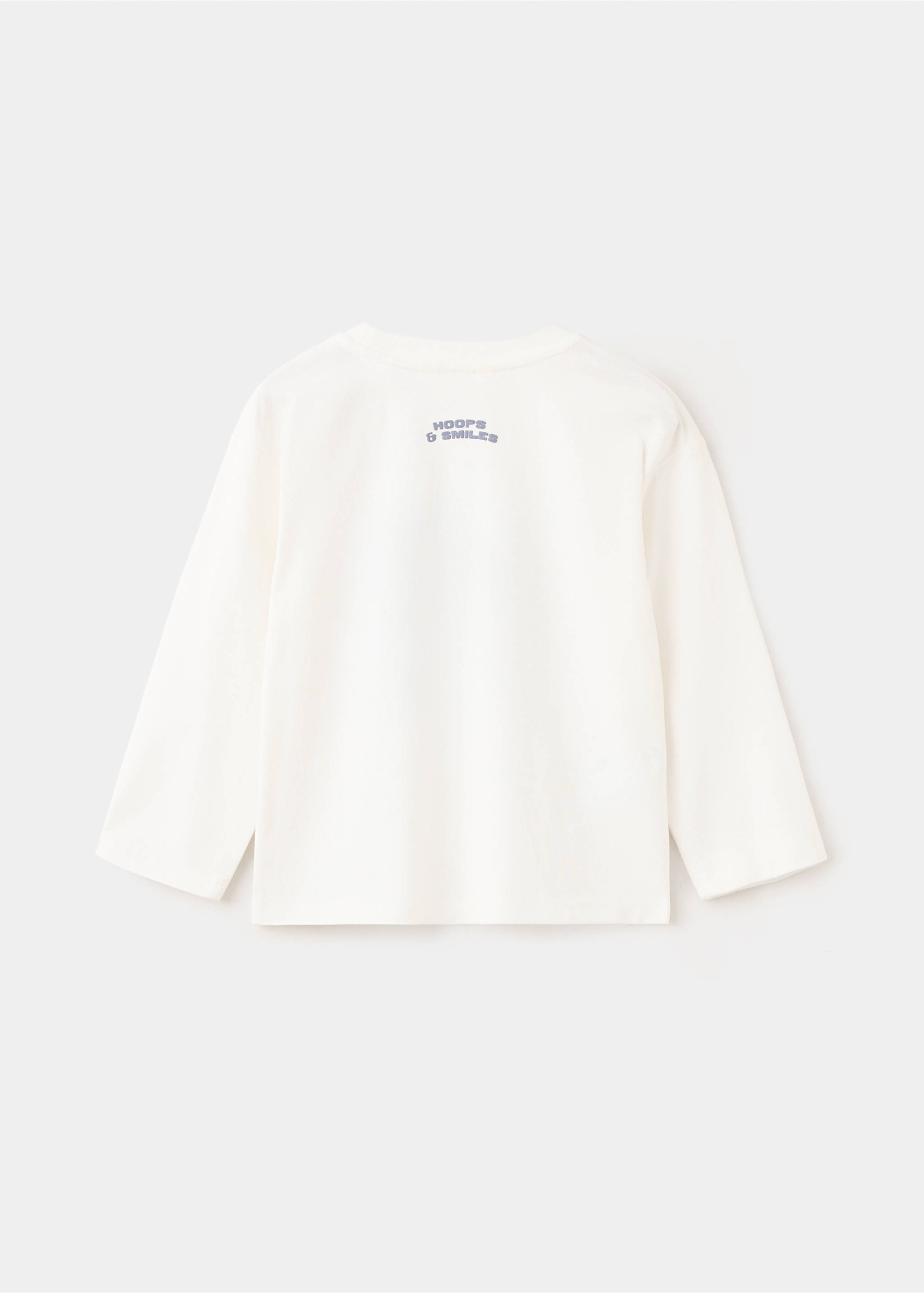 T-shirt en coton imprimé - Verso de l’article, Blanc cassé. Ref: 37064783-00.