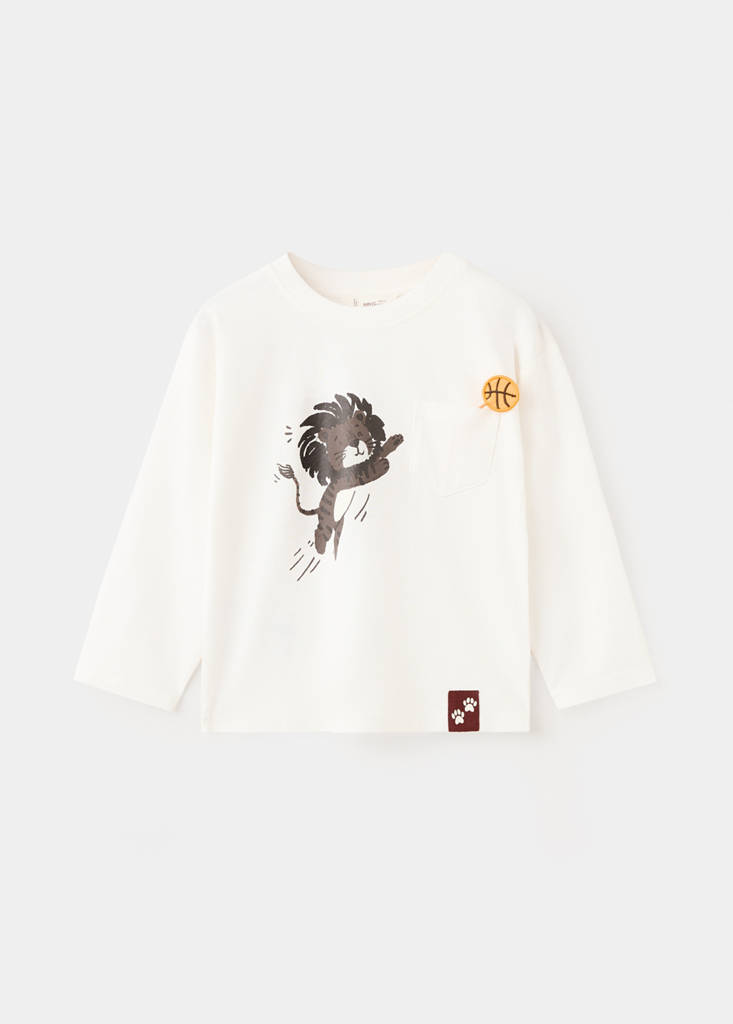 Printed cotton-blend t-shirt — Off White