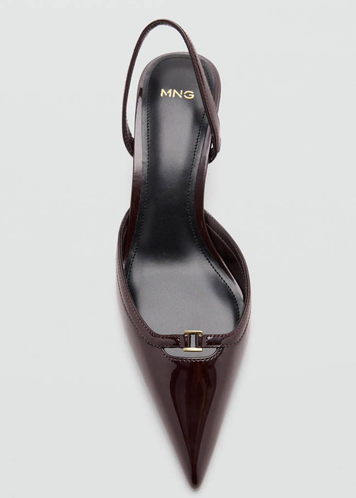 Kitten heel patent leather shoe — Burgundy