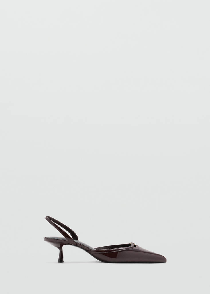 Kitten heel patent leather shoe — Burgundy