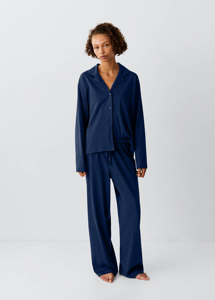 Full 100% cotton pyjamas — Navy