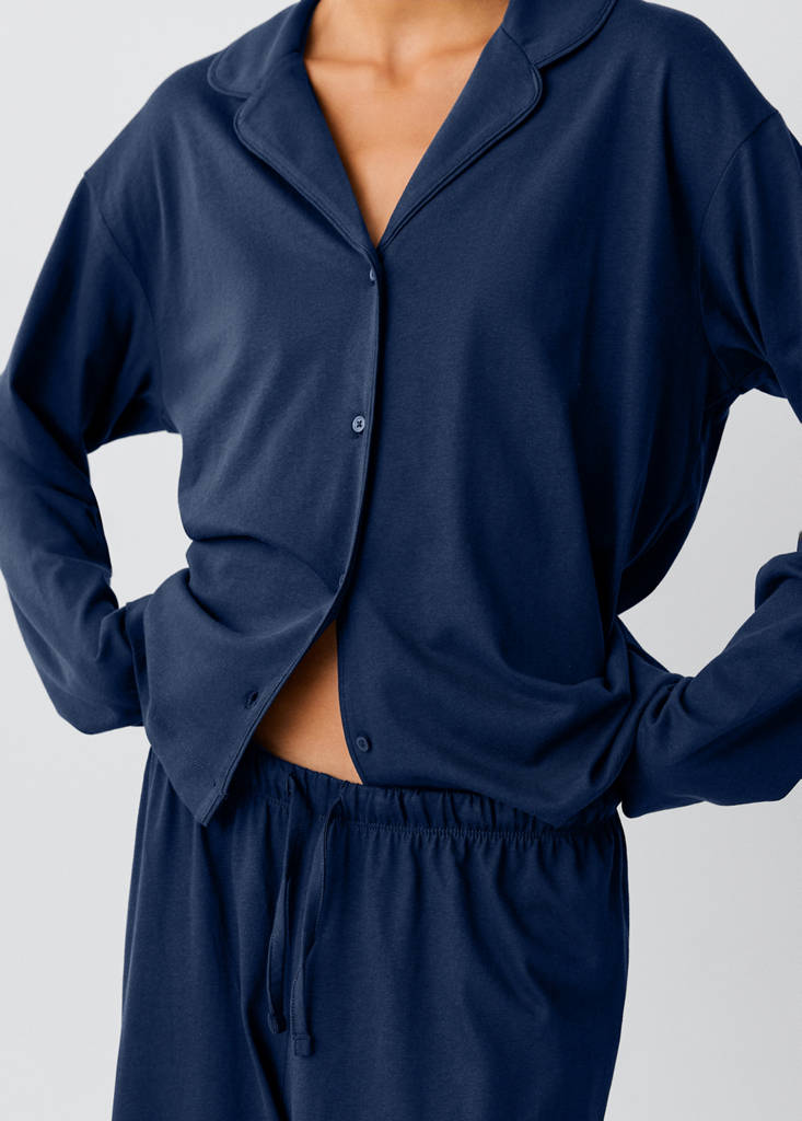 Full 100% cotton pyjamas — Navy