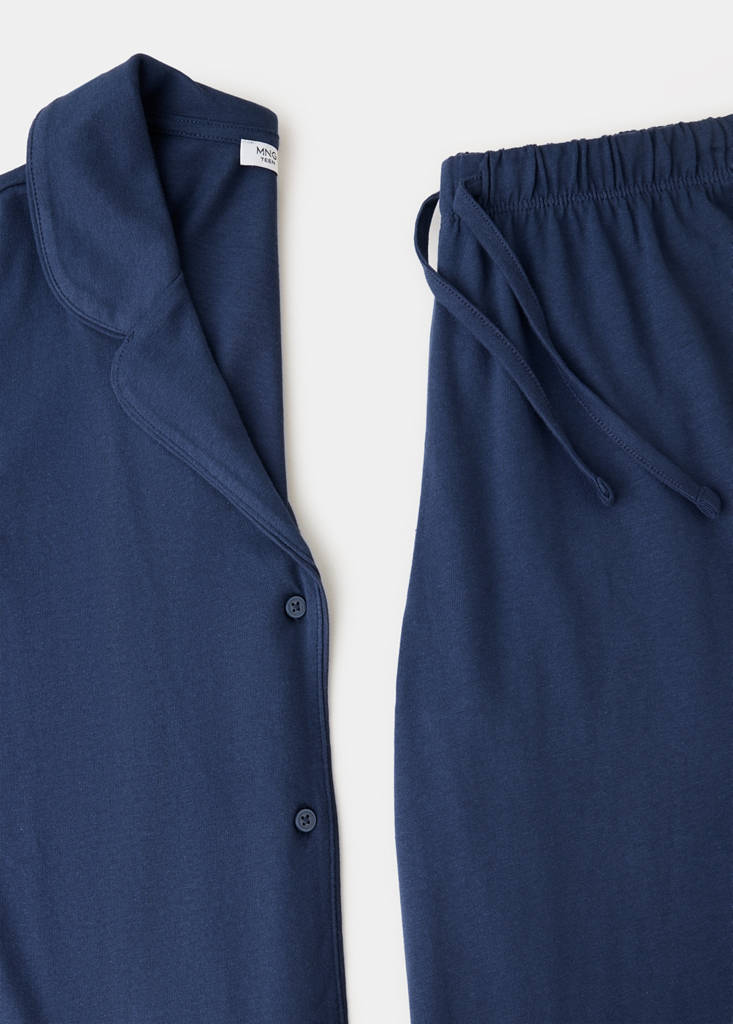Full 100% cotton pyjamas — Navy