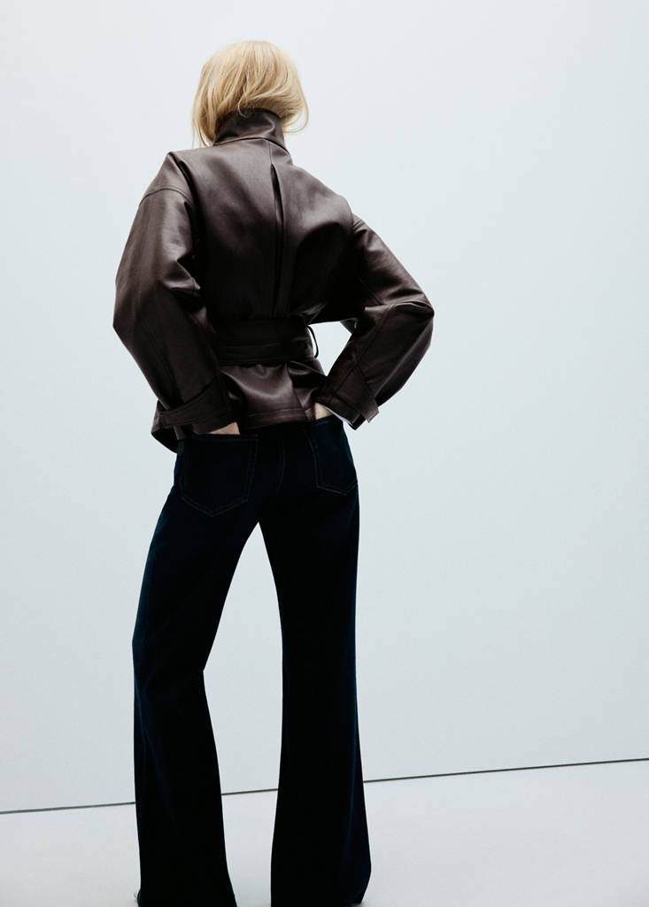 Oversized belted jacket — Chocolate