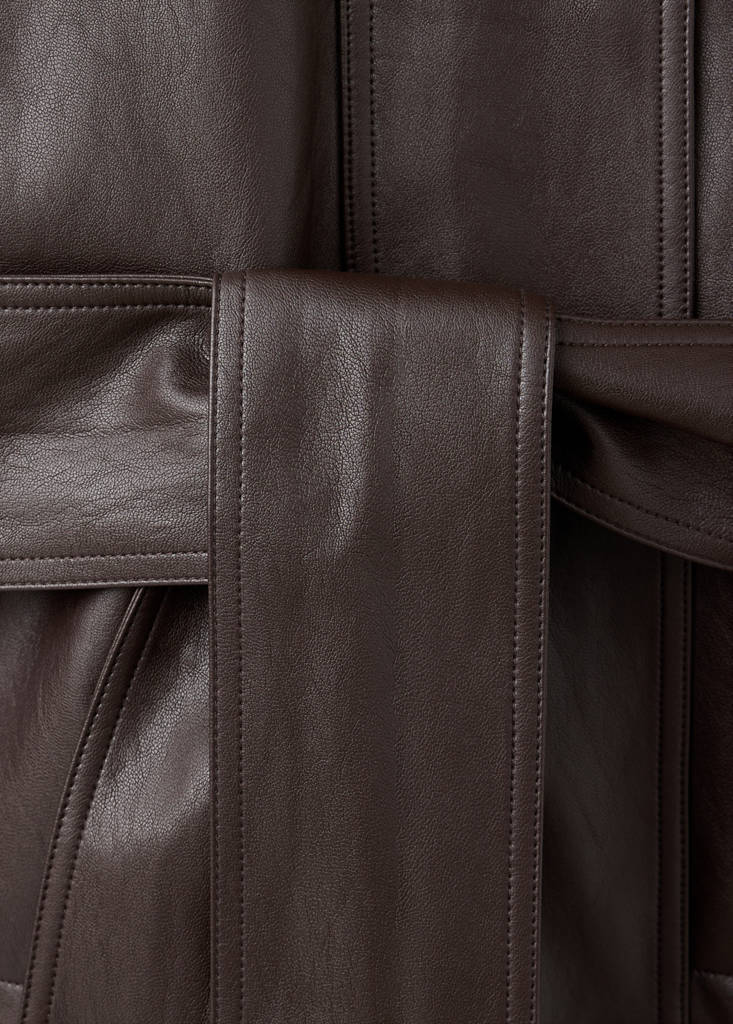 Oversized belted jacket — Chocolate