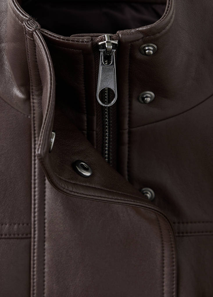 Oversized belted jacket — Chocolate