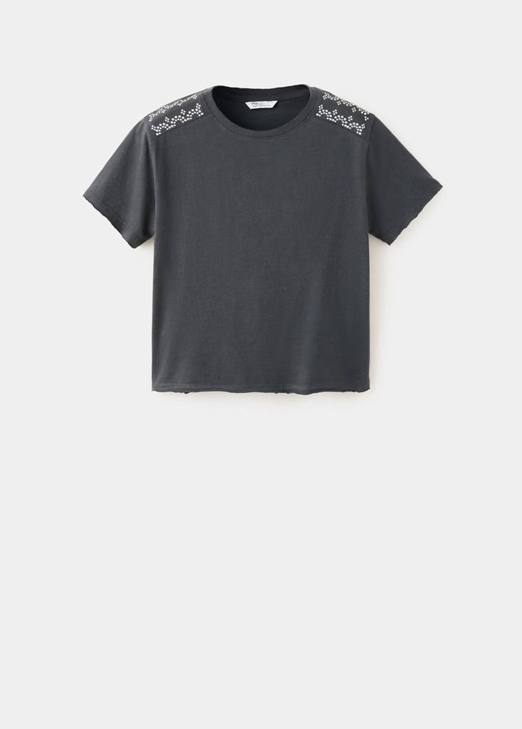 Cotton t-shirt with studs - thumbnail 4