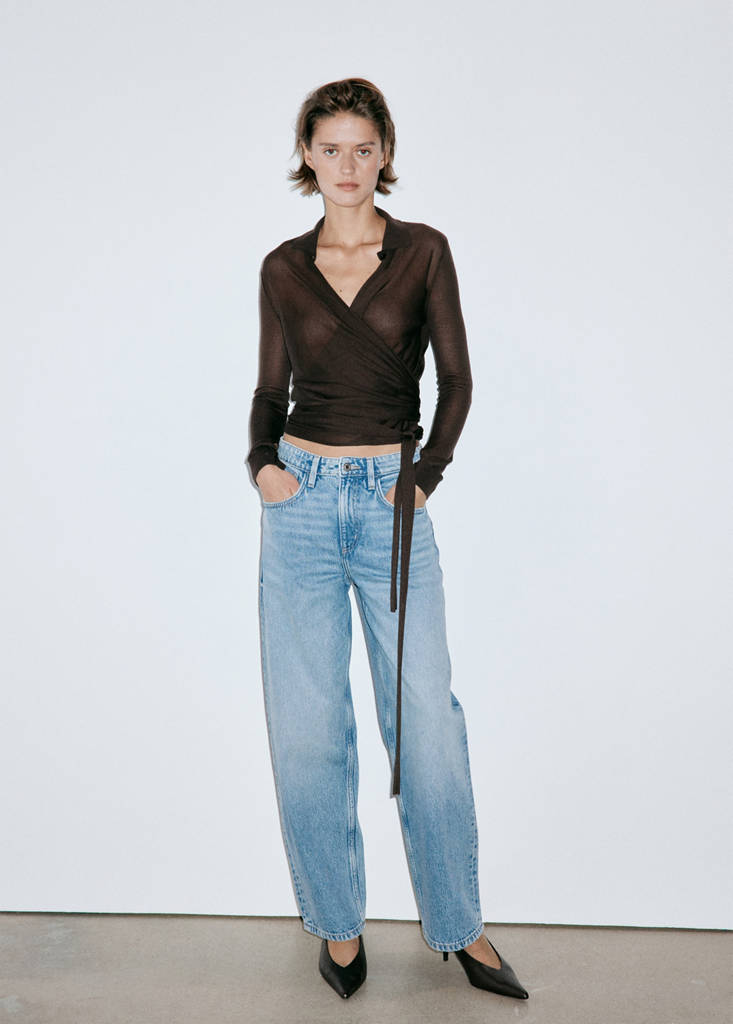 Mid-rise balloon jeans — Medium Blue