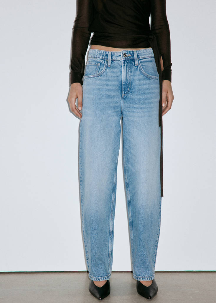 Mid-rise balloon jeans — Medium Blue