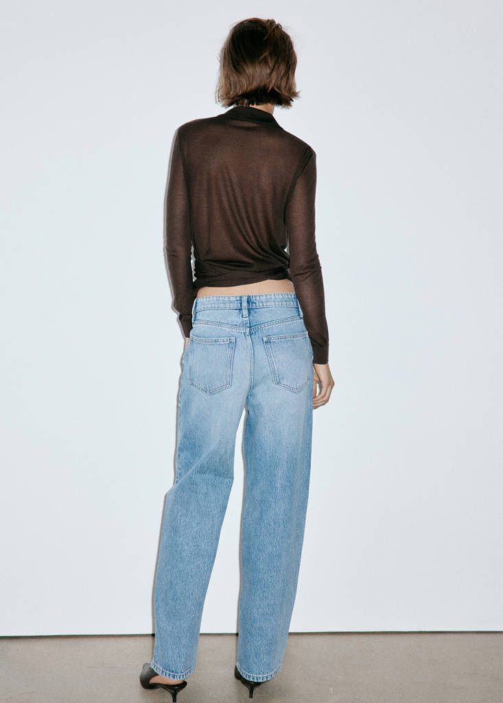 Mid-rise balloon jeans — Medium Blue