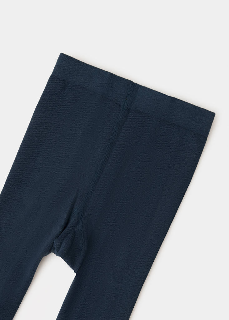 Plain cotton tights — Navy