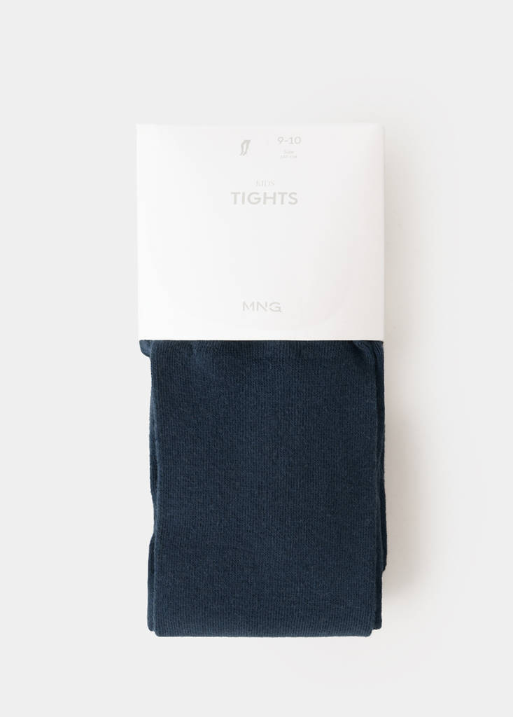 Plain cotton tights — Navy